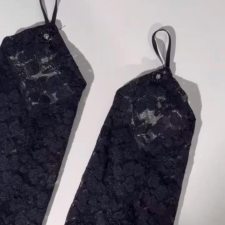 1Pair Long Fingerless Gloves for Women Sexy Lace Gloves Trendy Bride Hook Finger Gloves