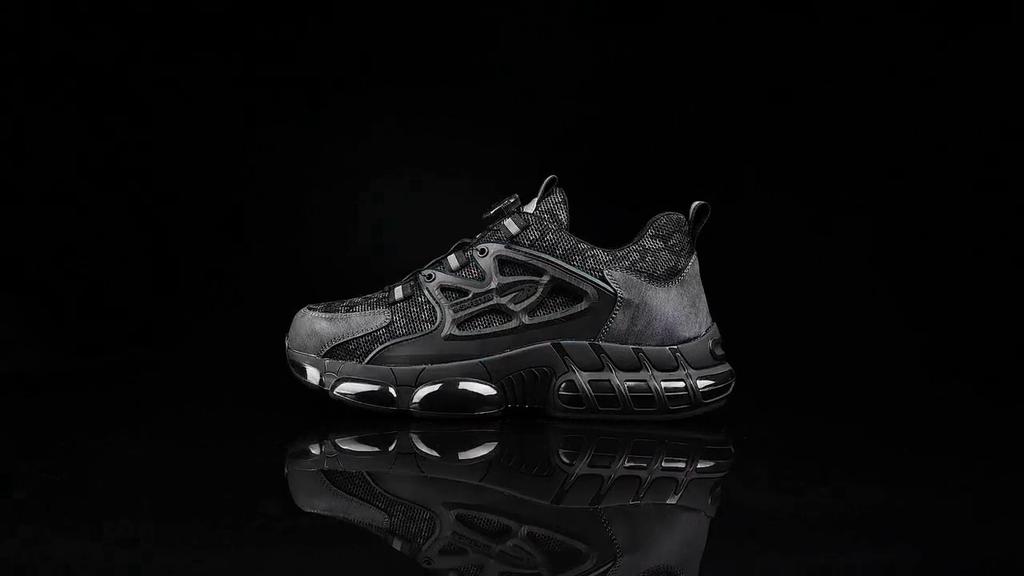 Защитные ботинки со стальным носком и защитой от проколов, мужские рабочие кроссовки с вращающимися кнопками, дышащие, нескользящие, строительные рабочие ботинки