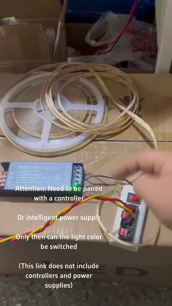 Светодиодная лента COB 10 м, 480 светодиодов/м, гибкая лента, DC24V, RA98, высокий CRI, CCT 2700K-6500K, линейное диммирование, высокая плотность, для декора комнаты