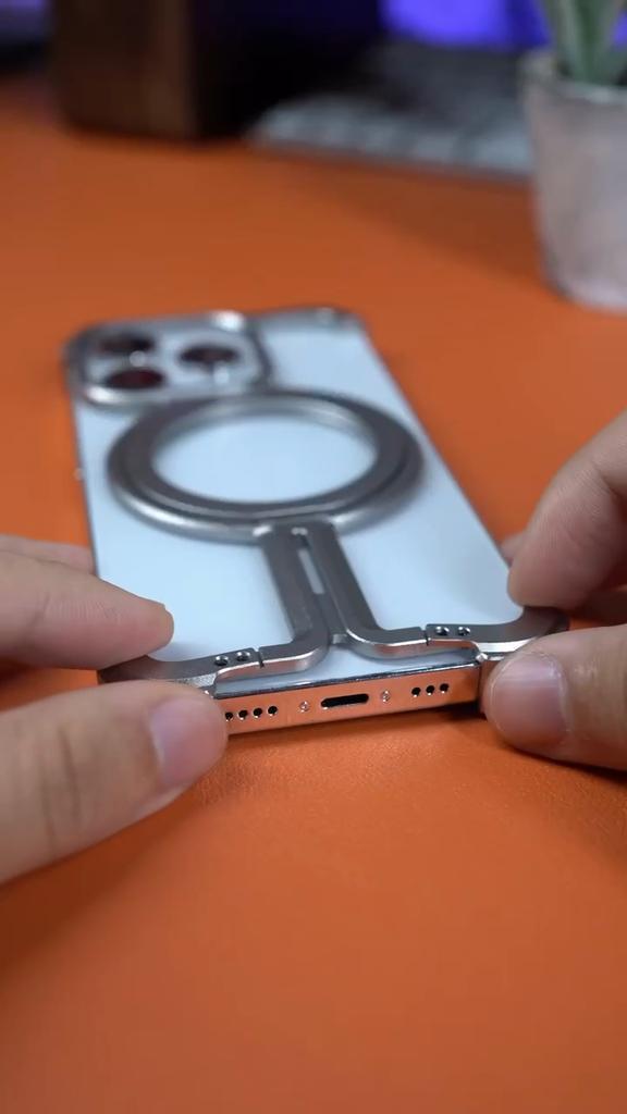 Natural Titanium Frameless Phone Case For iPhone 12 13 14 15 Pro Max Protective Shock Absorption Aerospace Grade Aluminum Holder Cover