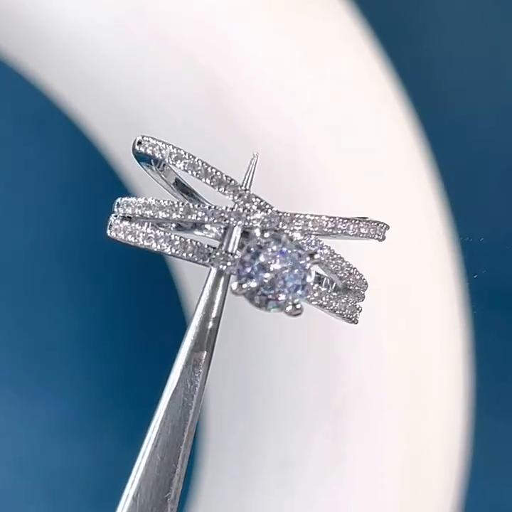 BELLA BOX Женское обручальное кольцо с красивым геометрическим узором и романтическим пасьянсом с микропрокладкой, женское кольцо