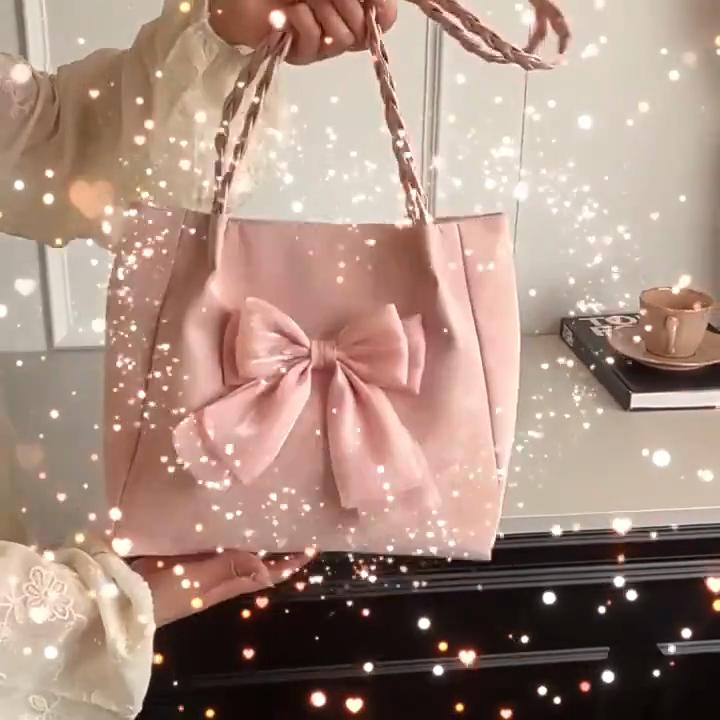 Милая сумка через плечо с бантом, женская мягкая сумка из искусственной кожи с ремешком под мышкой, большая вместимость, однотонная сумка-тоут