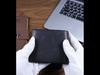 SEPTWOLVES Men's Genuine Leather Short Wallet, Coin Purse, Black