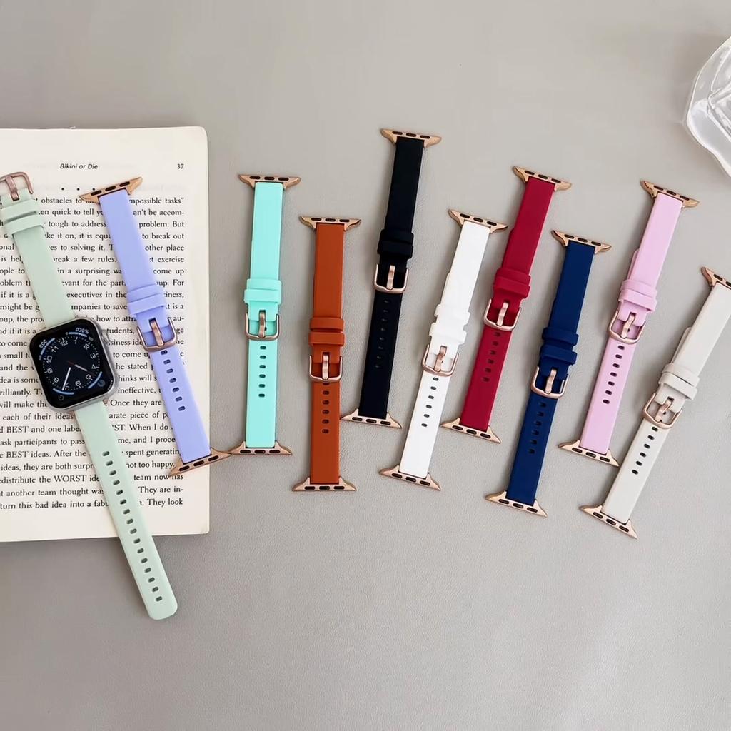 Силиконовый ремешок для Apple Watch band 46 мм 44 мм 41 мм 45 мм 40 мм 49 мм 42 мм 38 мм спортивный браслет correa iwatch Series Ultra 10 9 8 7 se3 6 5 4 3