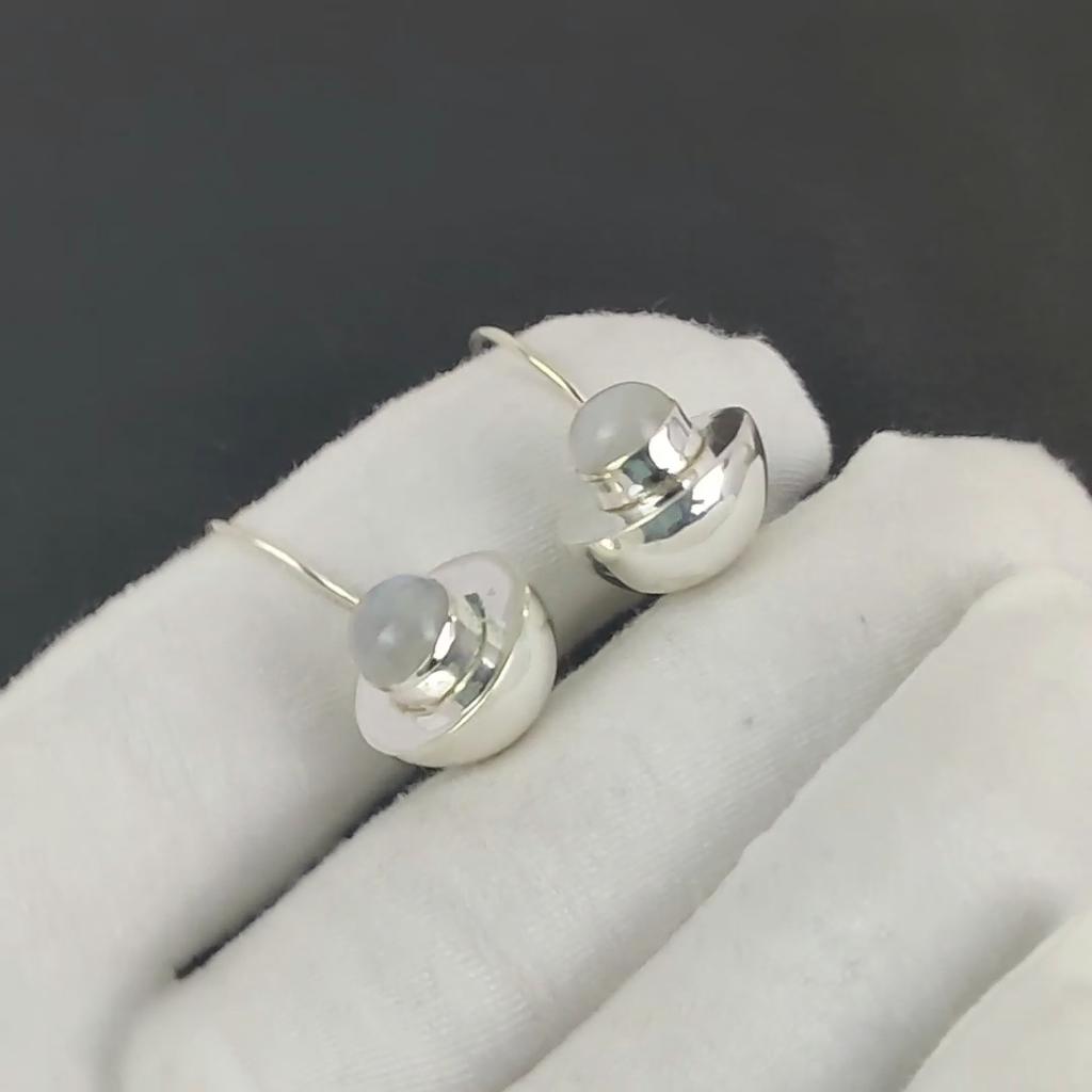 Серьги с натуральным радужным лунным камнем, серьги из стерлингового серебра 925 пробы, серьги-подвески из серебра ручной работы в стиле бохо, подарок на помолвку