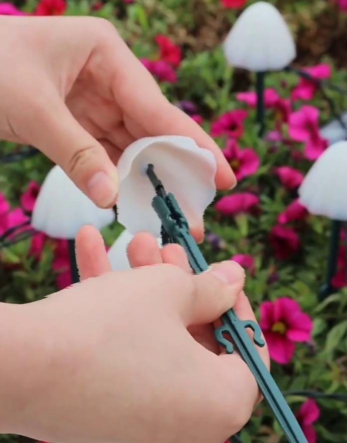 Уличные светодиодные гирлянды на солнечных батареях, грибные ландшафтные гирлянды для патио, украшения сада, патио