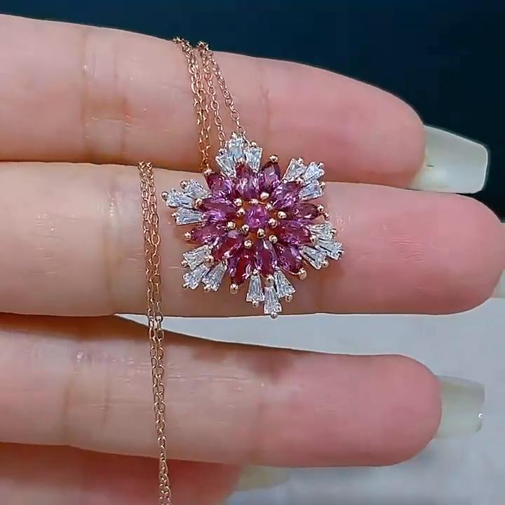 Sace Gems Ожерелье из стерлингового серебра 925 пробы с натуральным гранатом 2,5*5 мм для женщин, помолвка, коктейльная вечеринка, изысканное ювелирное украшение