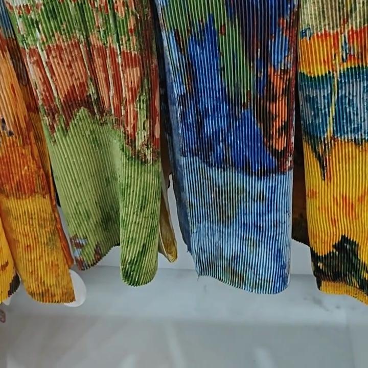 Art Print Wrinkle Pashmina Soft Satin Scarf Large Shawl Wrap