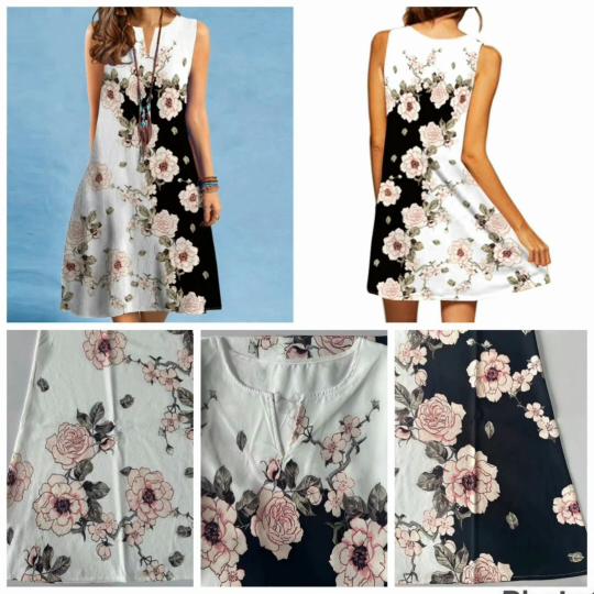 European American Cross Border Pullover Women Long Dress V Neck Sleeveless Sexy Print Large Loose Hem Foreign Trade Summer Beach Boho