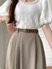 Летние повседневные юбки с высокой талией, женская мода, корейский стиль, однотонные, универсальные, элегантные, длинные юбки А-силуэта, Faldas