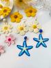 Летние серьги-подвески в виде цветка и морской звезды, женские, ручной работы, из рафии, в стиле дофаминового отпуска, преувеличенные, бохо, пляжные аксессуары
