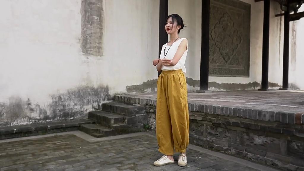 Johnature Женские винтажные шаровары с эластичной резинкой на талии, однотонные льняные брюки, осенние повседневные брюки до щиколотки