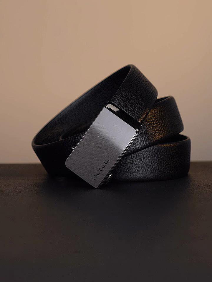 Pierre Cardin Genuine Leather Belt for Men, Automatic Buckle Waist Belt, 115cm