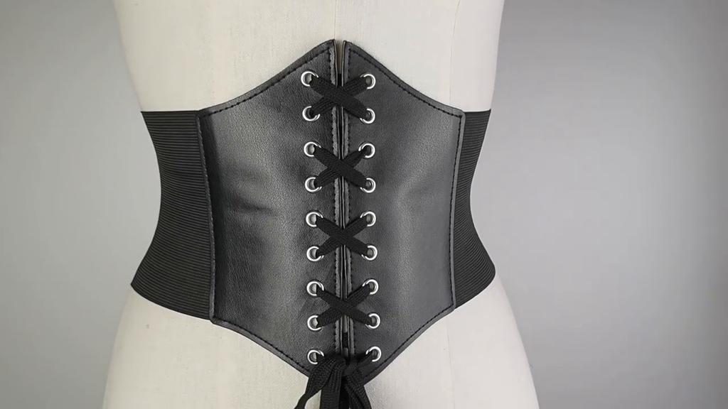 Women Ultra Super Wide Belt PU Elastic Corset Belt Fashion Wide Waist Belt Ladies Clothing Female