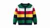 Полосатый кардиган для мальчиков, детское пальто-свитер соответствующего цвета