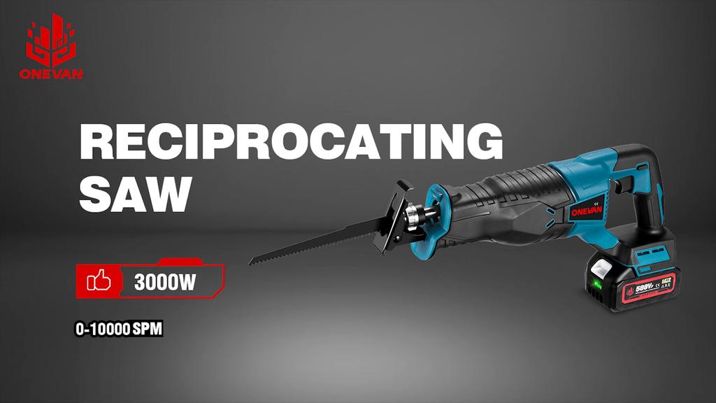 ONEVAN Электрическая сабельная пила 10000 ходов в минуту, аккумуляторная, многофункциональная, инструменты для резки металла и дерева, для аккумуляторов 21 В 18 В