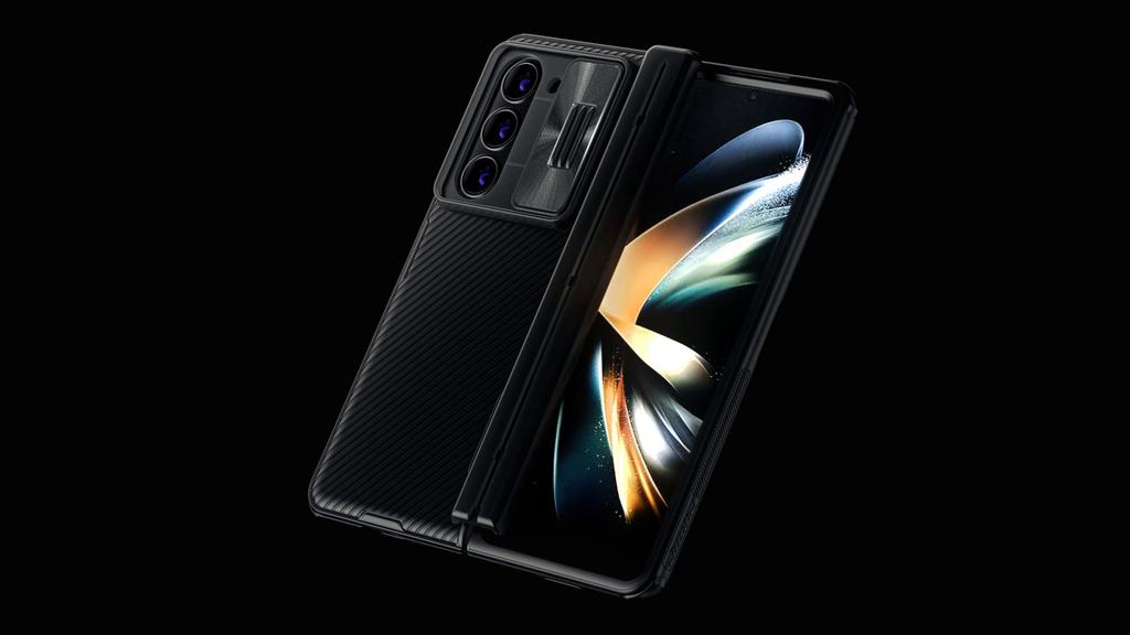 NILLKIN For Samsung Galaxy Z Fold 5 Case With Pen Slot Phone Holder Frosted Shield Fold 180°Folding Cover For Samsung Z Fold5 5G