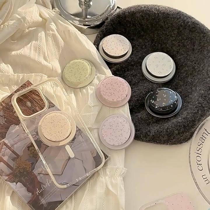 Маленький цветочный узор в стиле Instagram, подходящий для магнитного крепления MagSafe с выдвижным креплением-подушкой безопасности