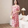 Plus Size Elegant Long Dresses for Women  Loose Short Sleeve Vintage Dress Female