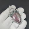 Серебряный кулон с натуральным родохрозитом из стерлингового серебра 925 пробы — цветочный дизайн ручной работы, повседневные украшения, уникальный кулон в подарок на вечеринку