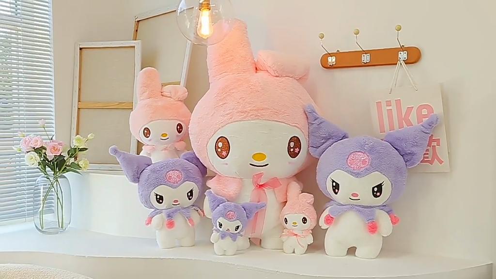 Kuromi And Melody Animal Plush Dolls With Feather Cotton Filling For Gift And Home Decor