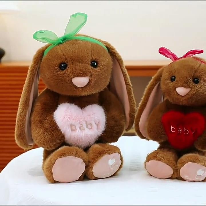 Cute Heart Hugging Cartoon Rabbit Plush Doll Children Toy For Kids Comfort And Decorative Space