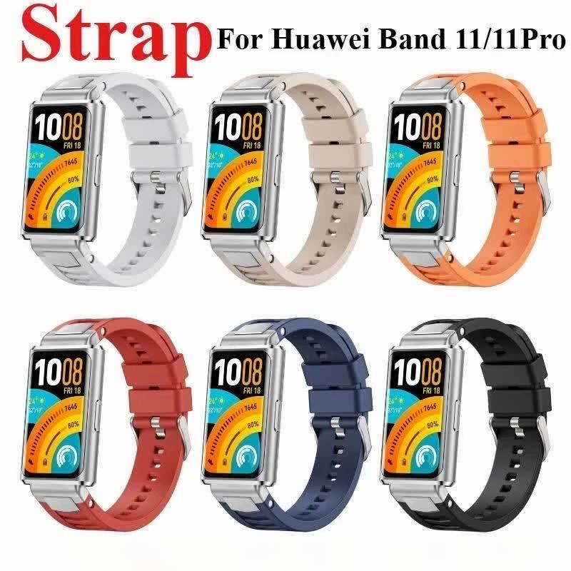Силиконовый ремешок для huawei Band 11/11NFC Аксессуары Спортивный дышащий Браслет Наручный ремешок ремень pulseira correa для huawei band 11Pro/11ProNFC
