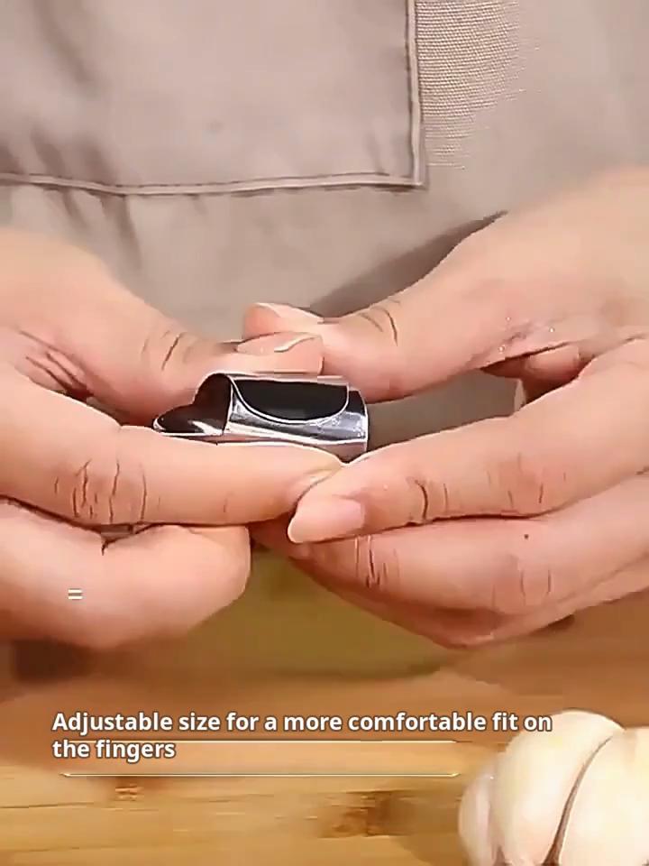 Защитный чехол для пальцев из нержавеющей стали для чистки чеснока - многофункциональный кухонный инструмент для чистки чеснока, бобов, орехов и овощей