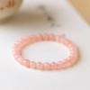 Розовый кварцевый браслет с персиковым цветком, бусины-талисманы на удачу для женщин и девочек, симпатичные бусины для феи на руку