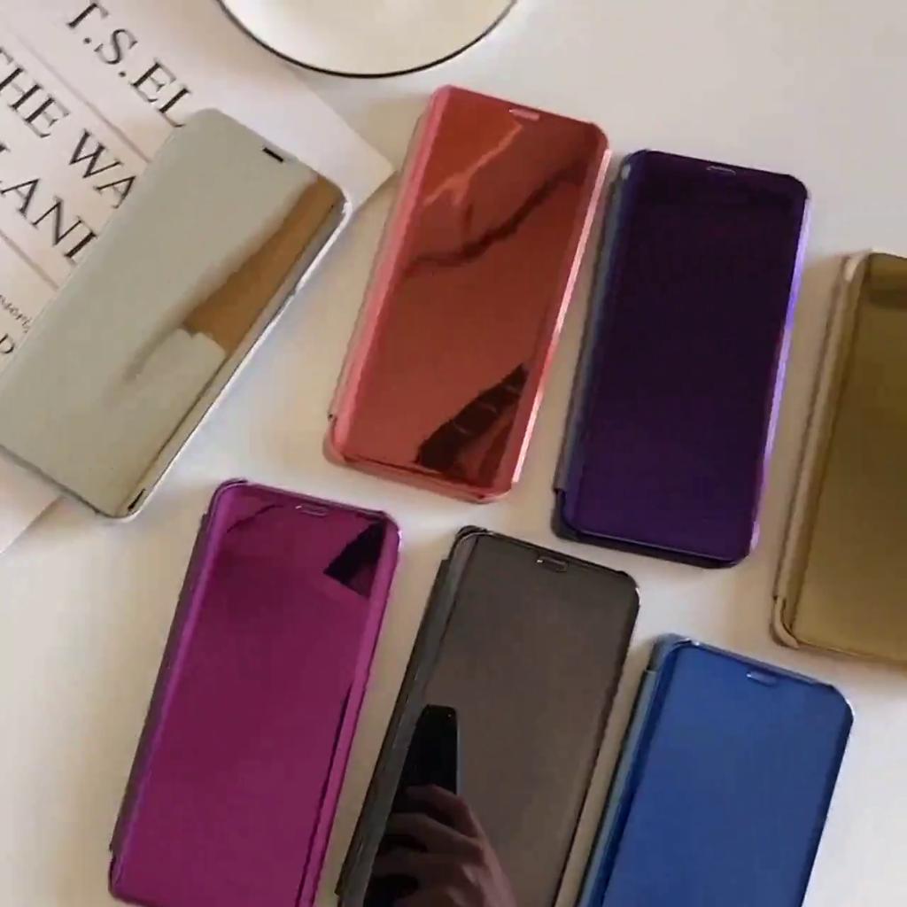 Smart Mirror Anti Drop Phone Case for Samsung Huawei Honor Xiaomi Redmi iPhone OnePlus Cover Magnetic Flip PU Leather