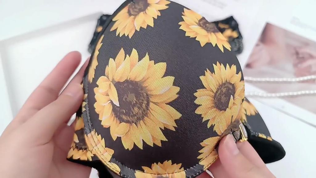 Женский комплект с закрытым бюстгальтером спереди, комплект сексуального нижнего белья, комплект нижнего белья пуш-ап, комплект нижнего белья с цветочным принтом для молодых девушек, комплект бюстгальтера и трусиков на косточках