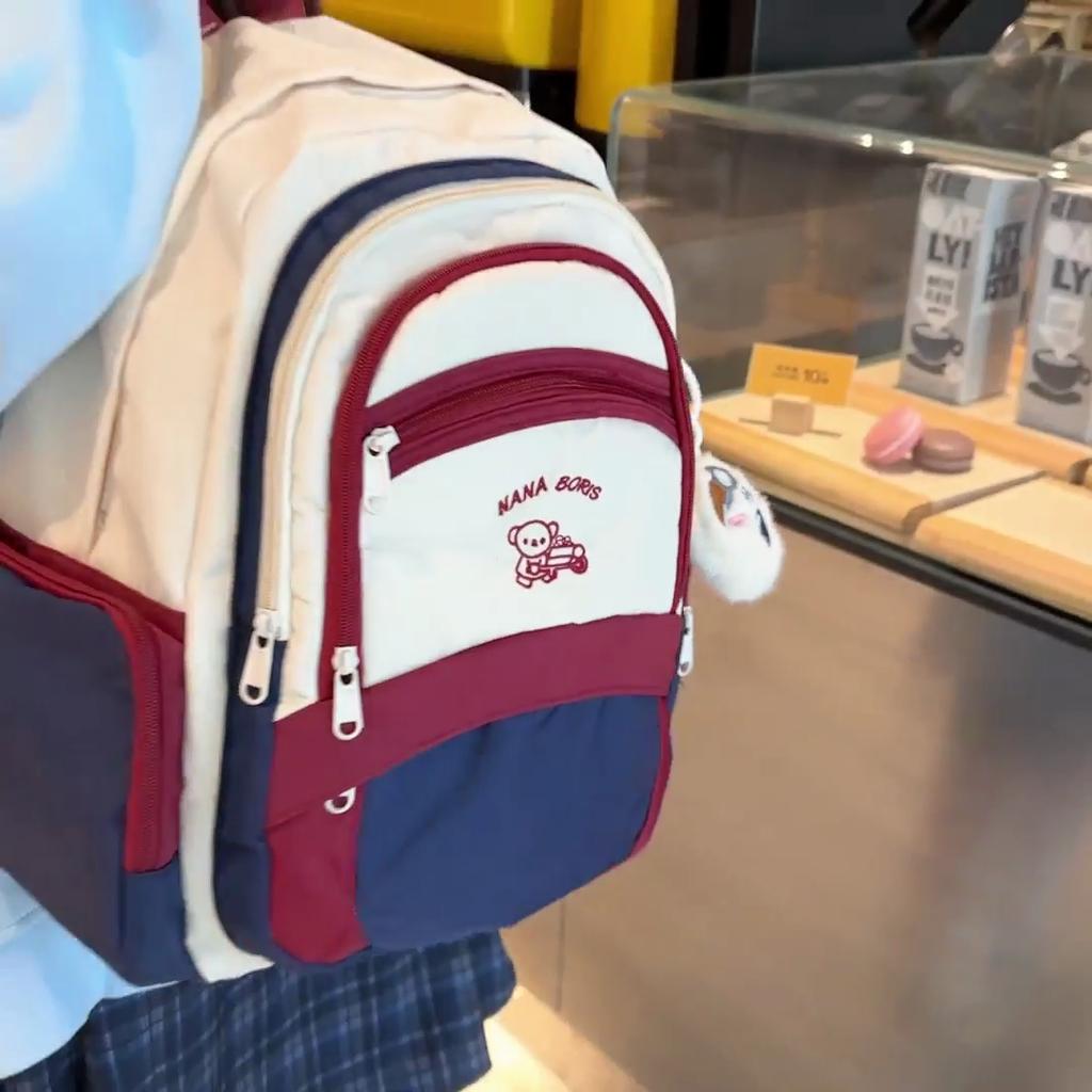 Рюкзак Color Block для женщин в стиле колледжа, школьный рюкзак для учеников младших классов средней школы