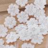 5 Pcs 3D White Flower Sequins Beaded Lace Patch Repair Applique DiY Clothing Decoration Accessories