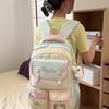 Рюкзак для ученика средней школы, женский рюкзак для компьютера с цветными блоками, большой вместимости, для книг