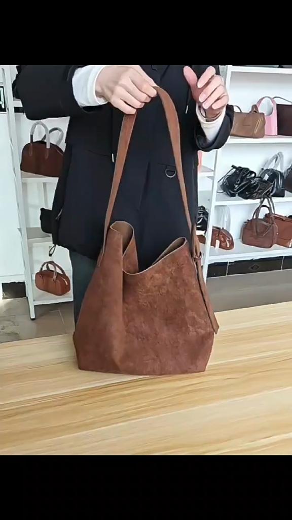 Yogodlns Новая замшевая сумка-ведро женская сумка на плечо шоппер большая вместимость сумка модная повседневная универсальная сумка кроссбоди для женщин