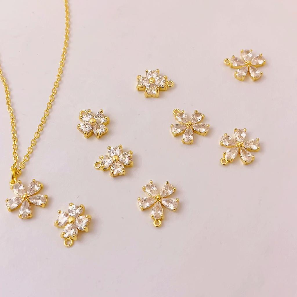 Медные стразы цветы подвески подвески DIY для женщин принадлежности для изготовления сережек