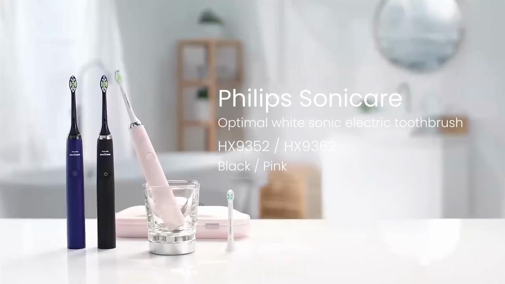 Philips Электрическая зубная щетка Diamond Bright White Series Акустическая вибрационная электрическая зубная щетка для защиты десен и глубокой чистки зубов