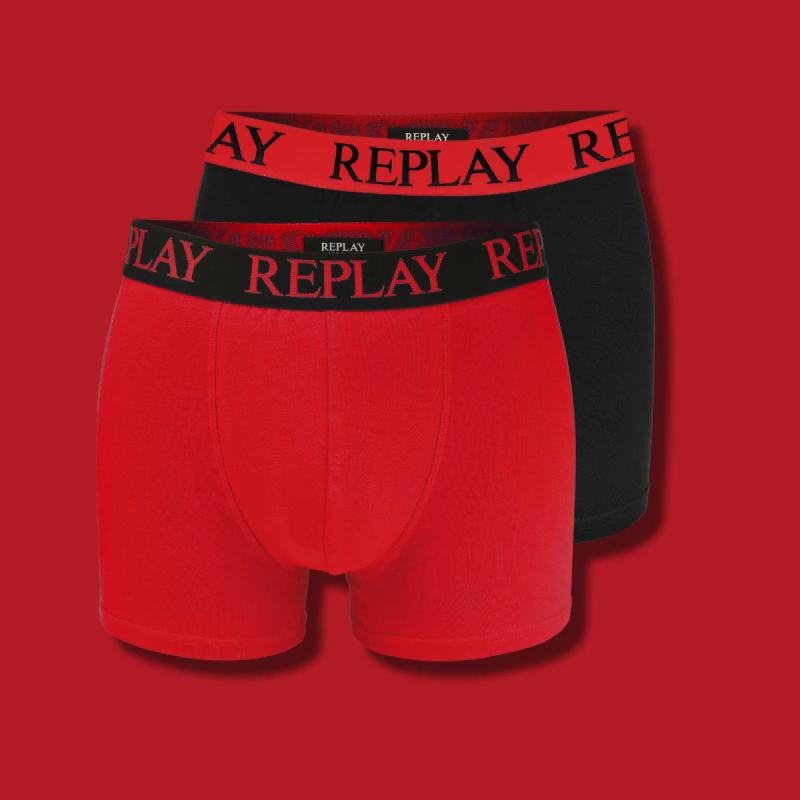 Replay Черный Неон Мужские Боксеры Логотип Набор 2 Штуки