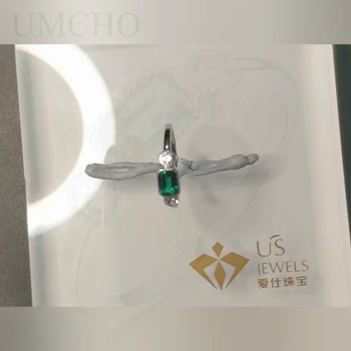 AAA Nano Emerald Rectangle 925 Sterling Silver Round White Cubic Zirconia Fashion Jewelry Rings