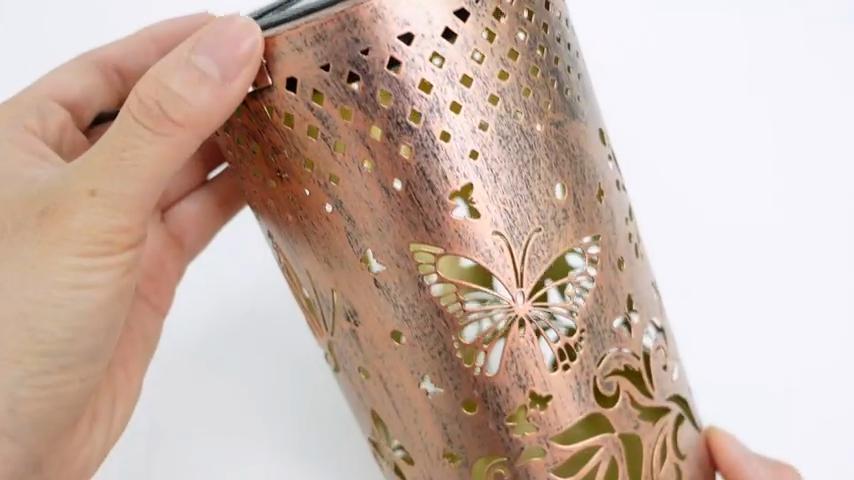 Solar Lanterns Outdoor Hanging Lantern Lights, Butterfly Hollowed-Out Metal Decor Lantern, Waterproof LED Decorative Garden Light