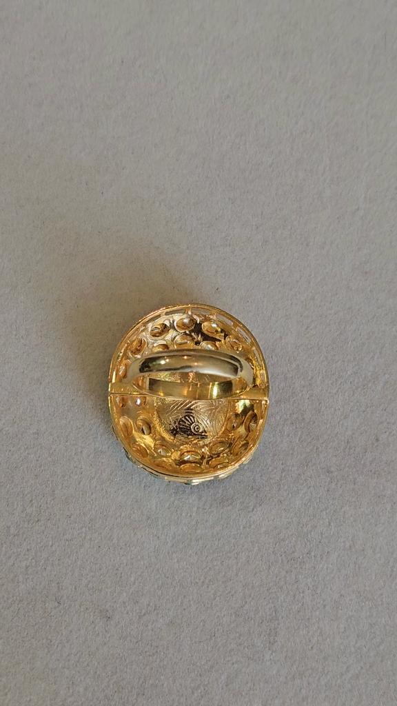 Arisha Silver Gold Plated 925 Sterling Silver Ring, Handmade Kundan Jewelry with Moissanite and Cubic Zirconia for Women, Indian Jewelry