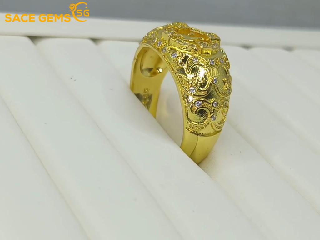 Sace Gems Роскошное кольцо из медного сплава с цирконом, обручальное мужское кольцо, ювелирное изделие, подарок