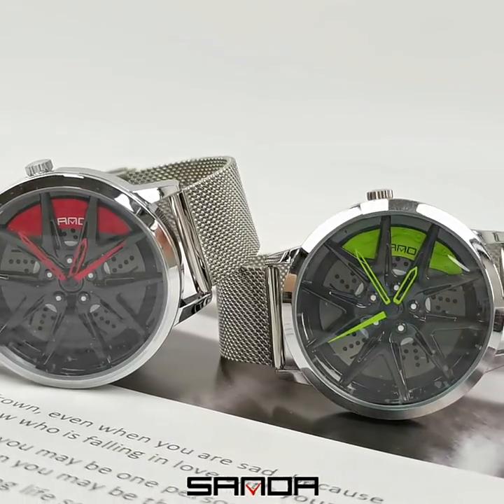 SANDA Новые автомобильные кварцевые часы для мальчиков, крутые мужские повседневные мужские электронные кварцевые часы с ремнем