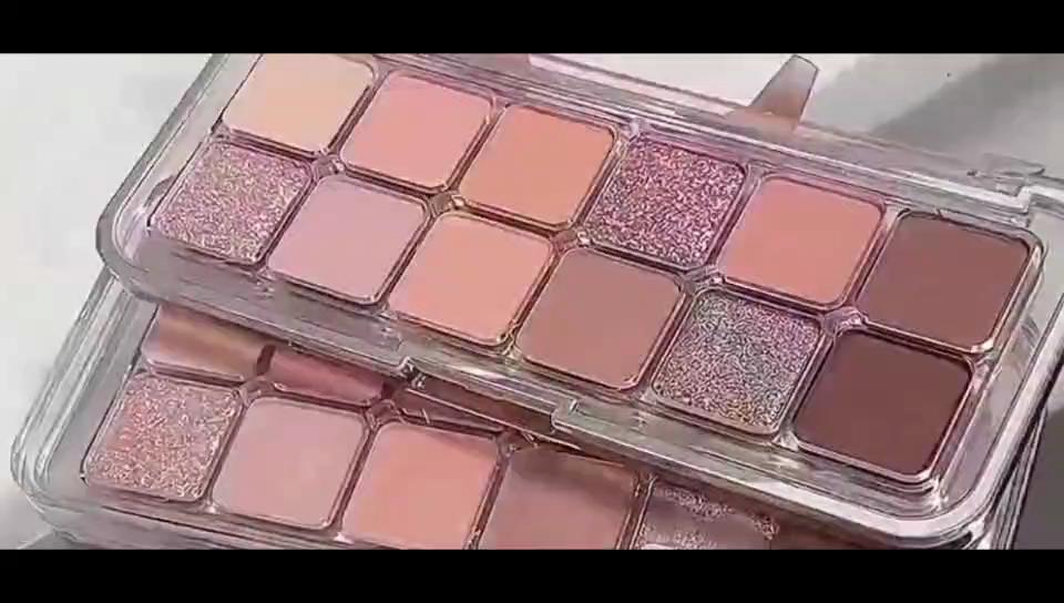 12 Color Eyeshadow Tray Natural Brightening Full Matte Earth Color Waterproof Contouring Eyeshadow Palette Lasting Setting Women's Student Makeup