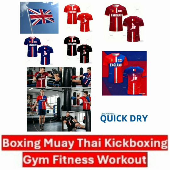 England British Britain UK United Kingdom Boxing Muay Thai MMA T-shirt National Flag 3D Print Training Unisex Men Women Fitness Workout Sport