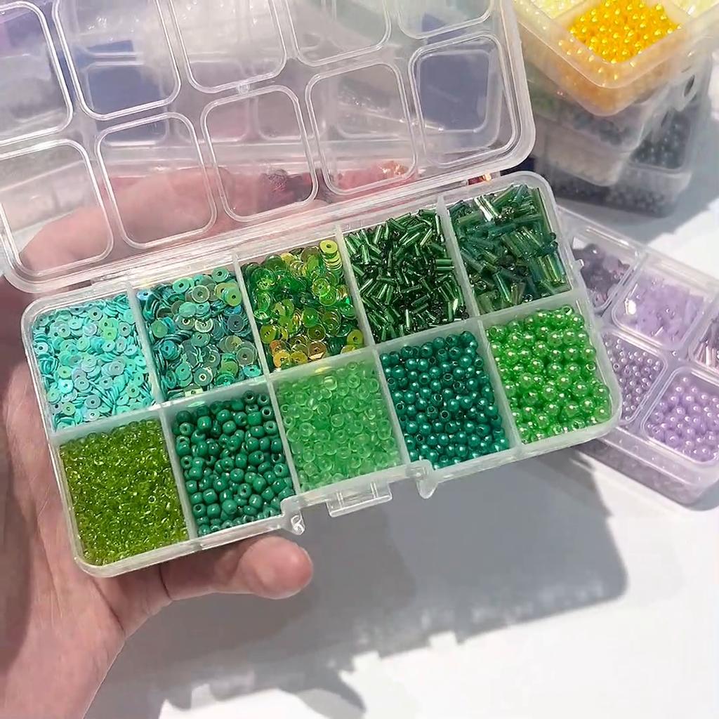 10 коробок/набор бисер блестки имитация жемчуга материал для изготовления ювелирных изделий DIY браслет ожерелье