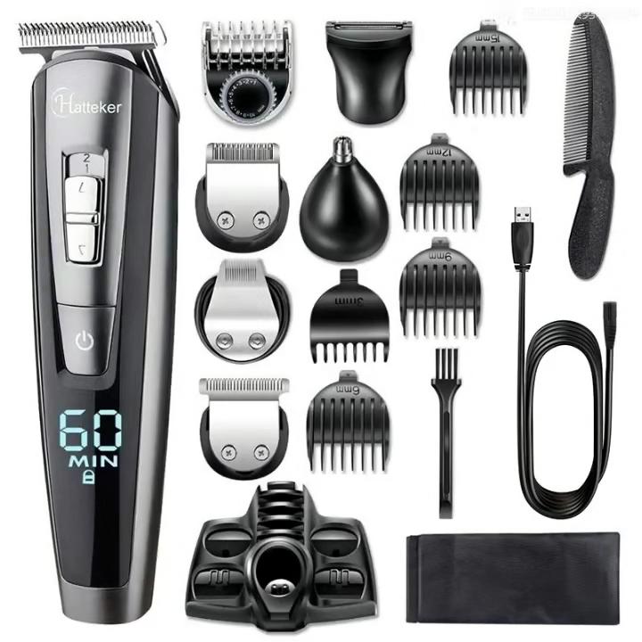 Триммер для стрижки волос с LCD-дисплеем многофункциональный