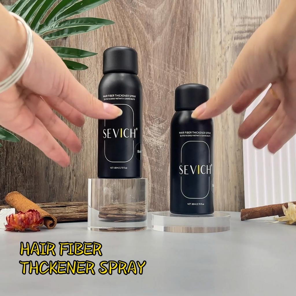 SEVICH 80ml Hair Fibers Spray Hair Regrowth Powder Natural Instantly Thicker Root Touch Up Hair Building Fibers Spray Hair Loss Products