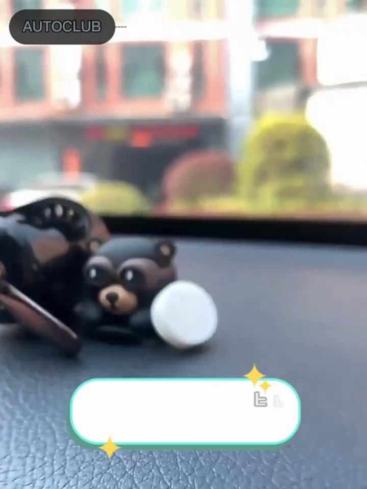 Cute Bear Car Air Freshener with Essential Oil Tablet - Car Vent Clip Air Diffuser with Propeller Fan Design