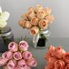 12 шт. искусственных розовых цветов для украшения белой свадьбы, шелковые цветы для домашнего декора стола, искусственные цветы, подарок на День святого Валентина